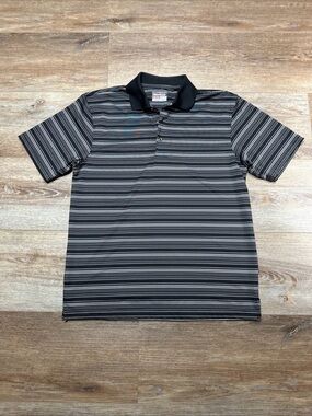 Grand Slam Black Striped medium Performance Polo Shirt